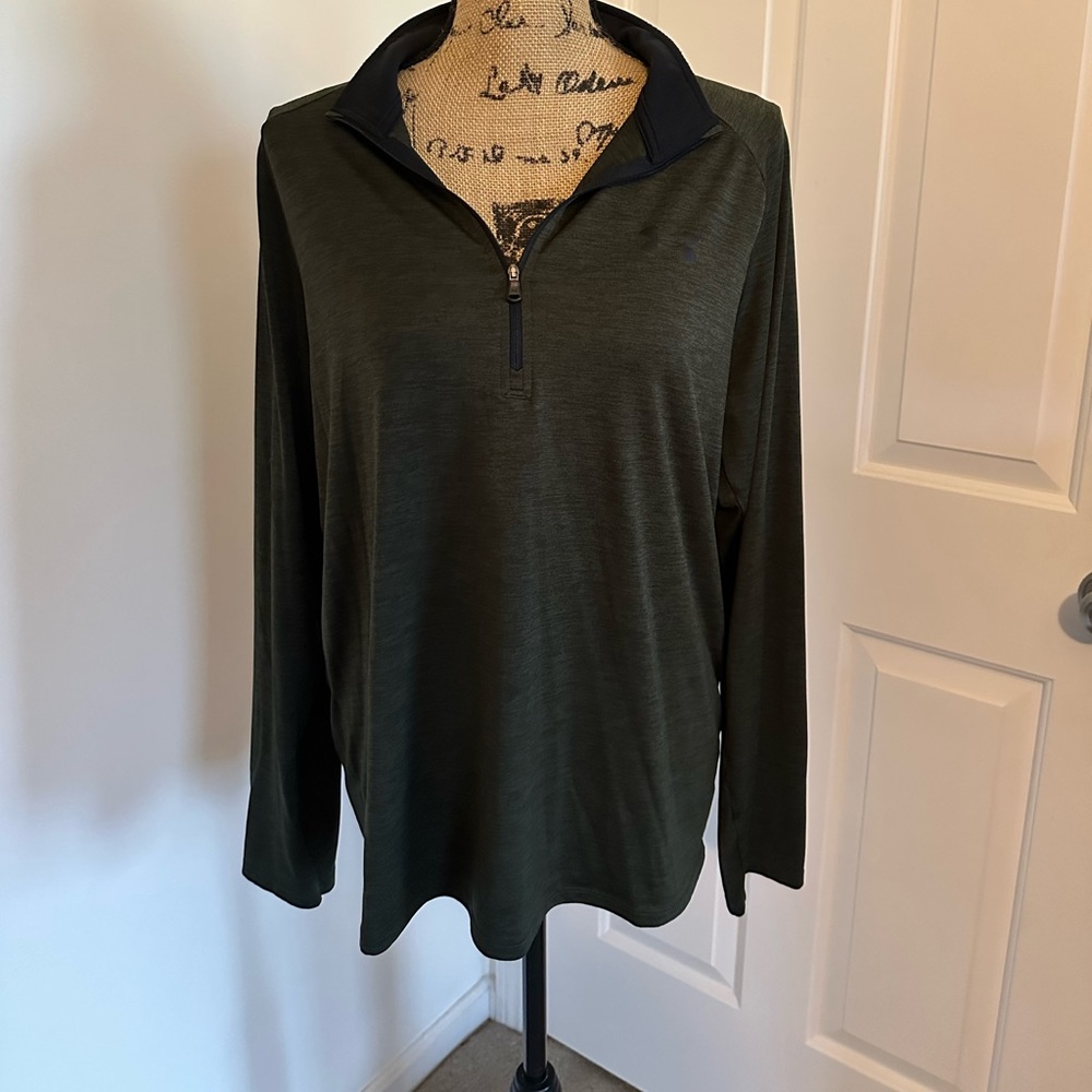 Green north face collared sweatshirt